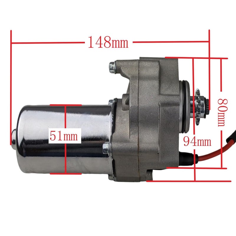 RedCap 2-Bolt Starter Motor for 50cc 70cc 90cc 110cc 125cc ATV Dirt Bike Go Kart Pit Bike Quad Fits TaoTao Roketa Coolster Jonway SunL Kazuma Baja SSR Lower Bottom Mount for 4-Stroke Chinese Engines - Image 2